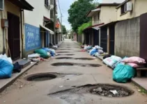buracos e lixo em Guarulhos