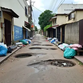 buracos e lixo em Guarulhos