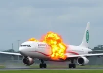 explosão no motor de avião