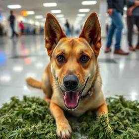Cães farejadores haxixe aeroporto Guarulhos
