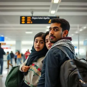 família egípcia retida no aeroporto