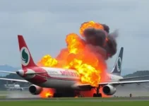 explosão em motor de avião