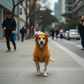 cachorro usando moletom