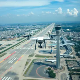 drones no aeroporto internacional de SP